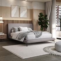 Cama Queen Estofada Linho com Cabeceira Star Cama Queen Estofada Linho com Cabeceira Star