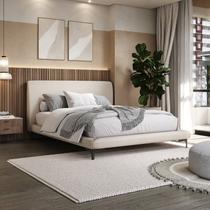 Cama Queen Estofada Linho com Cabeceira Star Cama Queen Estofada Linho com Cabeceira Star