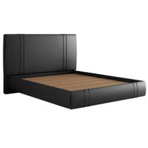 Cama Queen Flutuante Com Cabeceira 160cm Astra W01 Facto Preto Lyam Decor Cama Queen Flutuante Com Cabeceira 160cm Astra W01 Facto Preto Lyam Decor