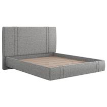 Cama Queen Flutuante Com Cabeceira 160cm Astra W01 Linho Cinza Escuro Lyam Decor Cama Queen Flutuante Com Cabeceira 160cm Astra W01 Linho Cinza Escuro Lyam Decor
