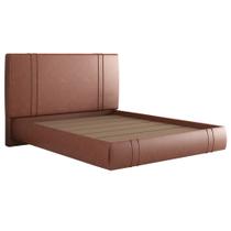 Cama Queen Flutuante Com Cabeceira 160cm Astra W01 material sintético Camel Lyam Decor