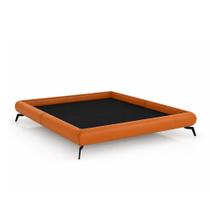 Cama Queen Japonesa 176cm Pés Alumínio Haru material sintético Caramelo - Sallar Home Cama Queen Japonesa 176cm Pés Alumínio Haru material sintético Caramelo - Sallar Home