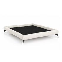 Cama Queen Japonesa 176cm Pés Alumínio Haru material sintético Off White - Sallar Home