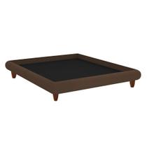 Cama Queen Japonesa 176cm Pés Madeira Haru Veludo Marrom - Sallar Home Cama Queen Japonesa 176cm Pés Madeira Haru Veludo Marrom - Sallar Home