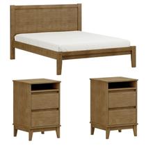 Cama Queen Madeira Maciça 02 Mesas de Cabeceira Freijo Milani Store Cama Queen Madeira Maciça 02 Mesas de Cabeceira Freijo Milani Store