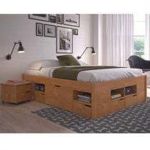 Cama Queen Multifuncional Madeira Maciça 6 Gavetas Charme Inter