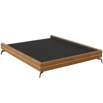 Cama Queen Pés Ferro 168cm Otto Corano Caramelo Bouclé Off White - Nexta Casa Cama Queen Pés Ferro 168cm Otto Corano Caramelo Bouclé Off White - Nexta Casa
