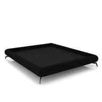 Cama Queen Size Avulsa Bezos Madeira Imunizada Pés em Aço Revestimento Veludo Preto G91 - Gran Belo