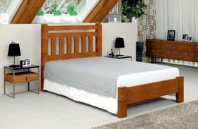 Cama Queen Size Bari de Madeira Maciça Tauari Cor Imbuia Cama Queen Size Bari de Madeira Maciça Tauari Cor Imbuia