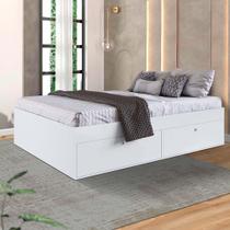 Cama Queen Size Com Sapateira Acoplada Branco Gagas Shop Jm