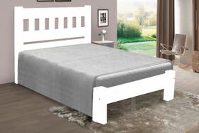 Cama Queen Size Madri de Madeira Maciça Angelim Pedra/Tauari - Cor Branco - SANTA ROSA