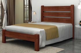 Cama Queen Size Maiorca de Madeira Maciça Tauari Cor Castanho