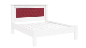 Cama Queen Size Mega Tapeçada Branco- Capitone Vermelho