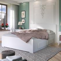Cama Reta De Casal Com 4 Gavetas Ilan 1254 Branca Cama Reta De Casal Com 4 Gavetas Ilan 1254 Branca