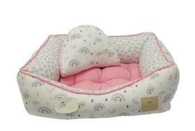 Cama Retangular Arco Íris Rosa Pata Chic CA030