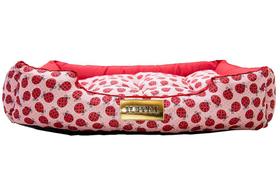 Cama Retangular para Cachorro ou Gato Luppet Luxo Vermelho Joaninhas