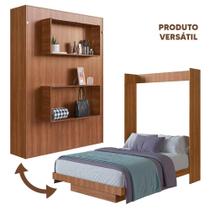 Cama Retrátil Embutida Casal Nogal Erias Shop Jm