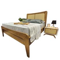 Cama Ricco King Madeira com Palhinha