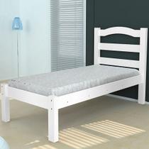 Cama Robusta Arauna Branca Brilho com Colchão D23 Prorelax