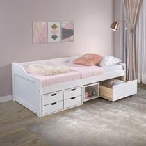 Cama Roma 90x190cm Madeira Maciça Branco Cama Roma 90x190cm Madeira Maciça Branco