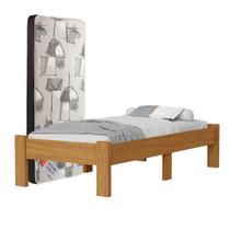 Cama Serena Reforçada De Solteiro Prática Estilo Moderno De MDF Para Quarto sem cabeceira