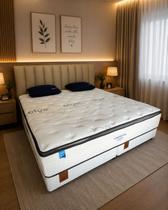 Cama Simmons Blue Wave com bau Queen Cama Simmons Blue Wave com bau Queen