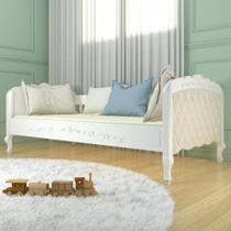 Cama Sofá com Estofado Capitonê Infantil Versailles Branco