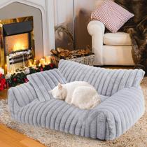 Cama Sofá para Gato Wn's Day 61 x 46 x 25 cm, Macia, Veludo Cotelê Cinza