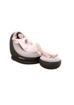 Cama Sofa poltrona inflavel portátil kit 2 em 1 com puff ultra lounge sala jardim Varanda luxo