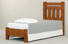 Cama Solteirão (Solteiro Extra) Bari de Madeira Maciça Angelim Pedra/Tauari - Cor Imbuia