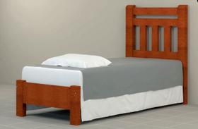 Cama Solteirão (Solteiro Extra) Bari de Madeira Maciça Angelim Pedra/Tauari - Cor Mel