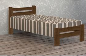 Cama Solteirão (Solteiro Extra) Piazza de Madeira Maciça Angelim Pedra/Tauari - Cor Imbuia