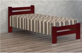 Cama Solteirão (Solteiro Extra) Piazza de Madeira Maciça Angelim Pedra/Tauari - Cor Mogno