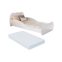 Cama Solteiro 100% MDF c/ Colchão Incluso Multimóveis MP4352