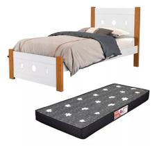 Cama Solteiro 100% MDF Galáxias Reforçada Com Colchão D20 Premium