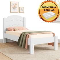 Cama Solteiro 100% MDF Resistente Acompanha Colchão Solteiro D20
