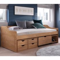 Cama Solteiro 4 Gavetas e Nicho Madeira Maciça Floro Cama Solteiro 4 Gavetas e Nicho Madeira Maciça Floro