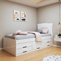 Cama Solteiro 5 Gavetas Júlia Conquista Moveis