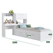 Cama Solteiro 90cm com 04 Portas Tokkio Branco Art in Móveis