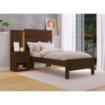 Cama Solteiro 90cm Granada com Mesa de Cabeceira