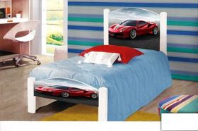 Cama Solteiro Adesivada Carro Ferrari Com Colchao