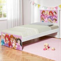 Cama Solteiro Adesivada Princesinhas com Colchão