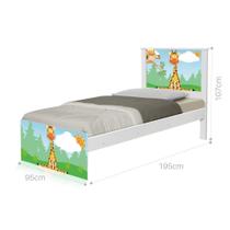 Cama Solteiro Adesivada Safari Girafa