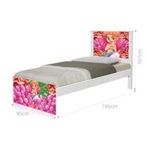 Cama Solteiro Adesivada Sereia e Corais com Colchão