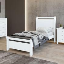 Cama Solteiro Ambiente Reali 90 Branco Brilho - Lopas