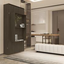 Cama Solteiro Articulada Dobravel Que Vira Estante Prateleira Multifuncional em MDF com Nichos fixa de parede