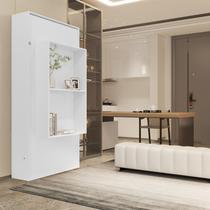 Cama Solteiro Articulada Dobravel Que Vira Estante Prateleira Multifuncional em MDF com Nichos fixa de parede