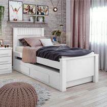 Cama Solteiro Athenas com Auxiliar Branco - Lopas