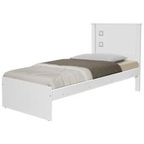 Cama Solteiro Barcelona Branco com Colchão