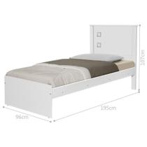 Cama Solteiro Barcelona Branco com Colchão